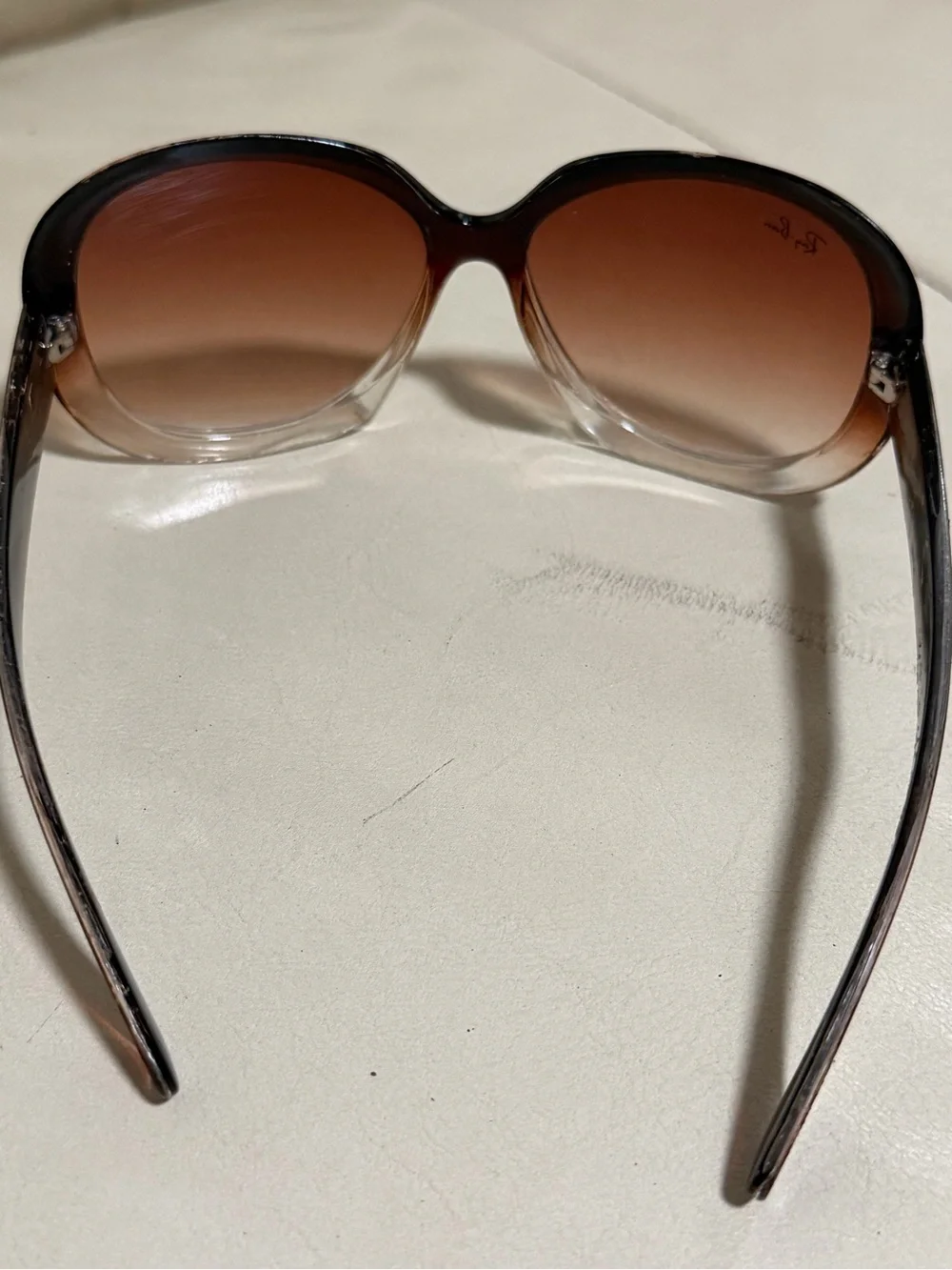 Ray-Ban Women's Brown-to-Clear Gradient Oversized Sunglasses